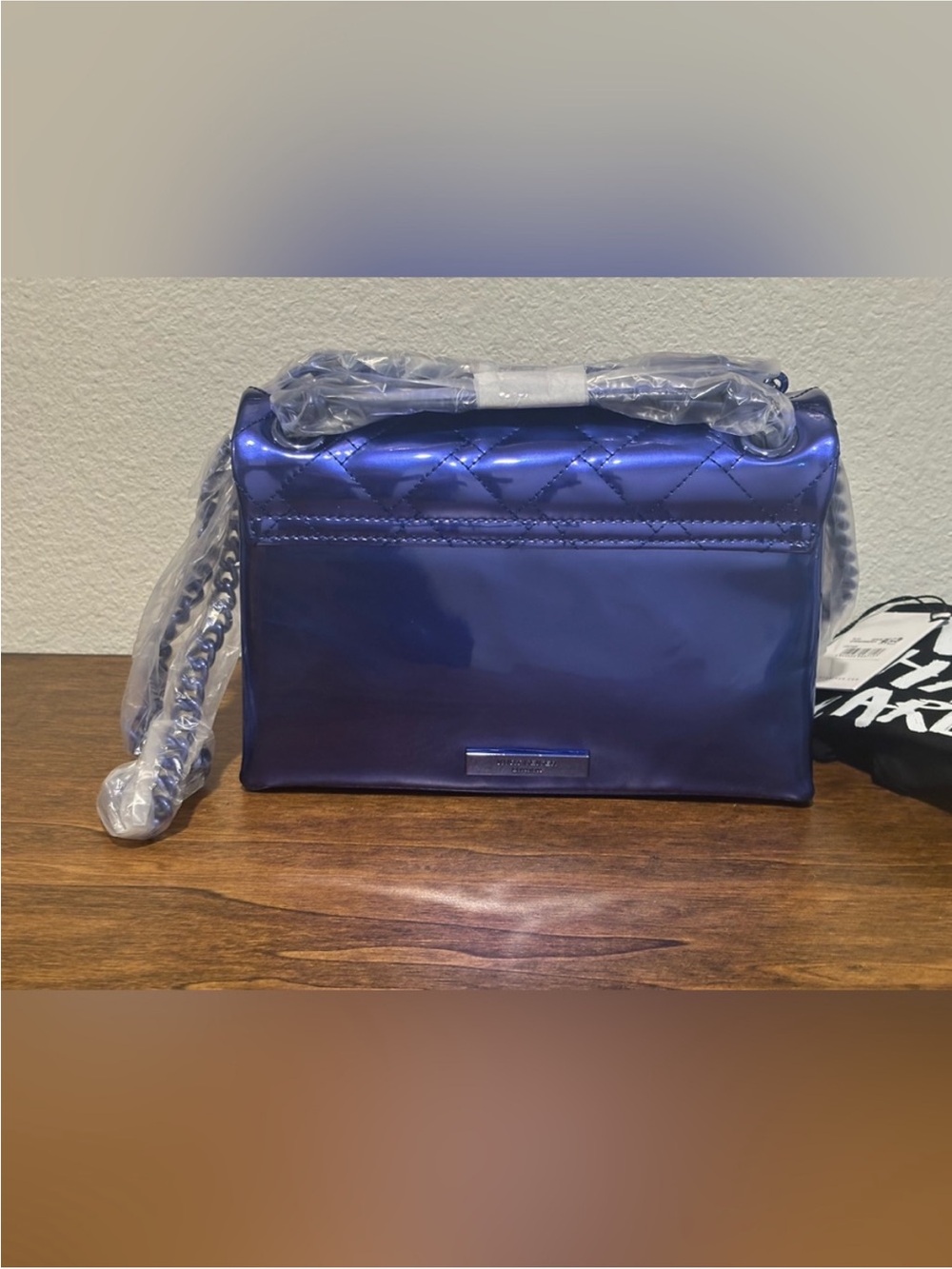 Kurt Geiger Quilted Metallic Blue Shoulder Crossbody Bag ✨BEAUTIFUL ✨ - Picture 8 of 10